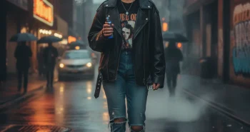 femme vapote rue
